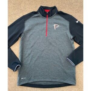 Atlanta Falcons Nike Fleece Shirt Mens M Long Sleeve 1/4 Dri-Fit Gray Mock Neck